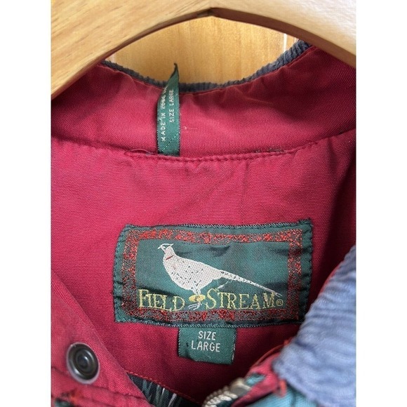 VTG Field & Stream Men’s Red Barn Work Chore Coat Gorpcore LG Corduroy Collar - Picture 3 of 16